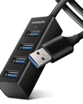 AXAGON MINI hub HUE-M1AL 4x USB 3.2 Gen 1 metal 1.2m USB-A кабел