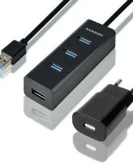 AXAGON Charging Hub HUE-S2BP 4x USB 3.2 Gen 1 1.2m кабел MicroUSB Charging Incl. AC