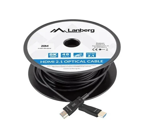 Lanberg кабел HDMI M/M v2.1 20M 8K черен optical AOC