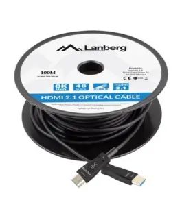 Lanberg кабел HDMI M/M v2.1 100M 8K черен optical AOC