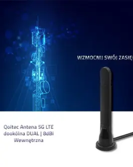 Alternative view of Qoltec 5G LTE omnidirectional DUAL, 8 dBi, indoor