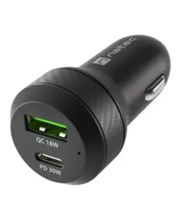 Natec зарядно за кола 1x USB 1x USB-C QC 3.0