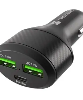 Natec зарядно за кола 2x USB 1x USB-C QC 3.0