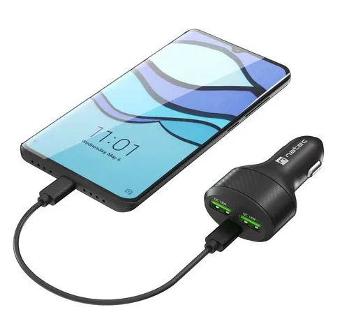 Natec зарядно за кола 2x USB 1x USB-C QC 3.0