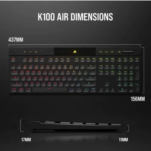 Corsair Keyboard K100 RGB Air Wireless Ultra Thin Cherry MX
