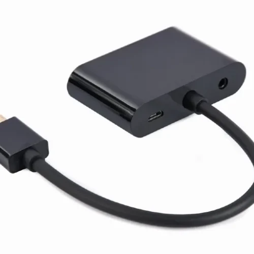 Alternative view of Gembird HDMI male to HDMI female + VGA female адаптер with audio and extra power port