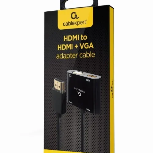 Gembird HDMI male to HDMI female + VGA female адаптер with audio and extra power