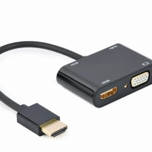 Gembird HDMI male to HDMI female + VGA female адаптер with audio and extra power