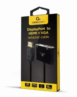Alternative view of Gembird адаптер DisplayPort to HDMI + VGA