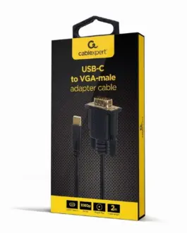 Alternative view of Gembird кабел USB-C to VGA male 1920x1080 60Hz