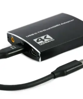Gembird адаптер USB-C do 2xHDMI 4Kx2K audio