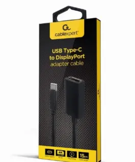 Gembird адаптер USB-C to DisplayPort 4K 15 cm