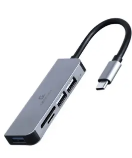 Gembird Hub 3-ports USB-C USB 2.0x2 USB 3.0 card reader