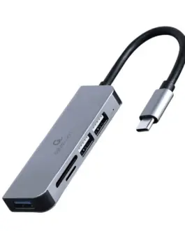 Gembird Hub 3-ports USB-C USB 2.0x2 USB 3.0 card reader