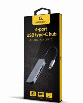Alternative view of Gembird Hub 4-ports USB-C, 3xUSB 2.0, USB 3.1