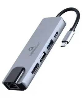 Gembird адаптер USB-C 5in1 PD HDMI USB 3.1 USB 2.0 LAN