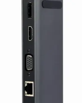 Gembird адаптер USB-C 9in1 HDMI USB-C PD VGA DP USBx3 Audio LAN