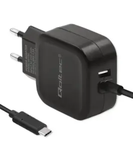 Qoltec зарядно 17W | 5V | 3.4A | USB + USB typ C