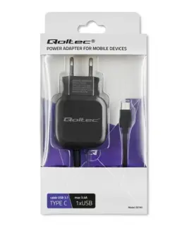 Alternative view of Qoltec зарядно 17W | 5V | 3.4A | USB + USB typ C