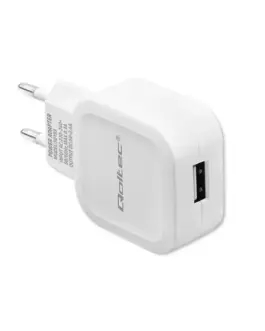 Qoltec зарядно 12W 5V 2.4A USB бял