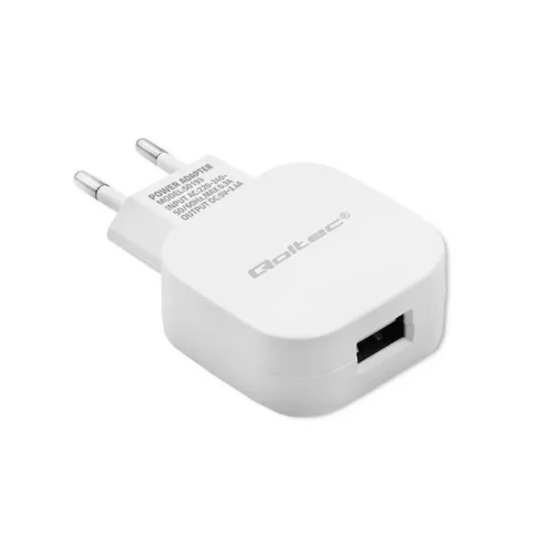 Alternative view of Qoltec зарядно 12W 5V 2.4A USB бял