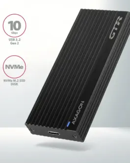 Alternative view of AXAGON THIN RIB 42-80mm box USB-C 3.2 Gen2 - M.2 NVMe SSD