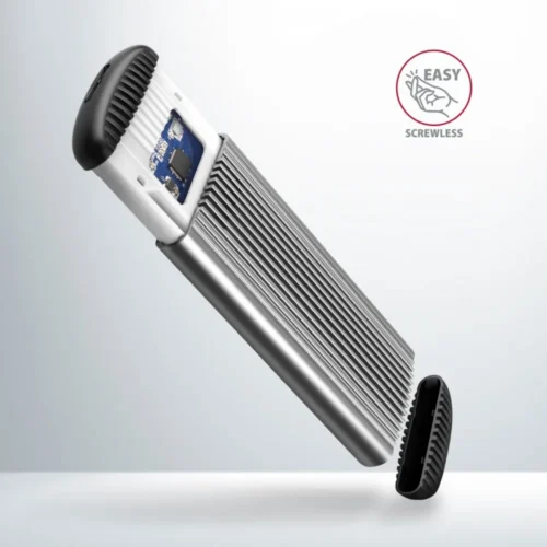 AXAGON Screwless RIBBED box EEM2-SA USB micro-B 3.2 Gen 1 – M.2 SATA SSD