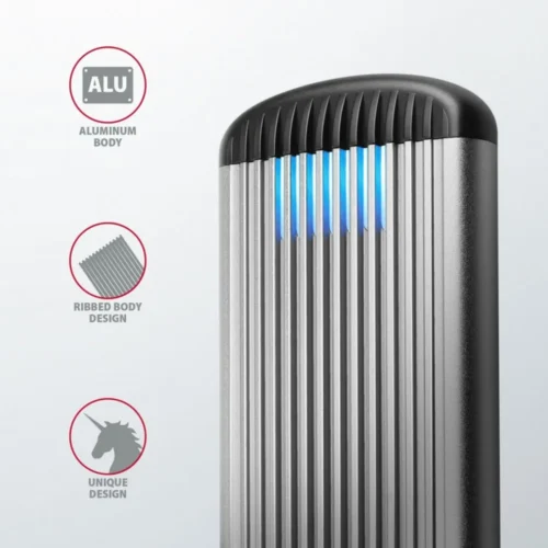 AXAGON Screwless RIBBED box EEM2-SA USB micro-B 3.2 Gen 1 – M.2 SATA SSD