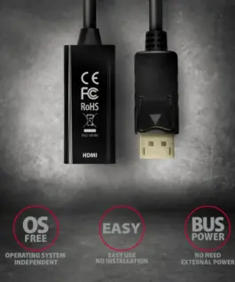 AXAGON DisplayPort > HDMI 1.4 адаптер 4K/30Hz