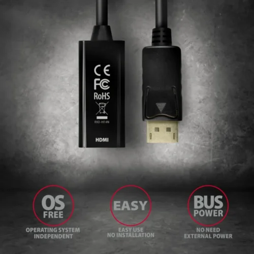 AXAGON DisplayPort > HDMI 1.4 адаптер 4K/30Hz