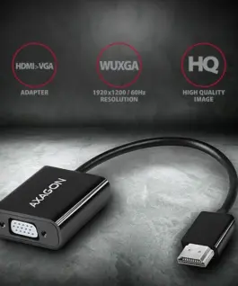 Alternative view of AXAGON червенuction / адаптер RVH-VGAN, HDMI -> VGA, FullHD, Audio OUT