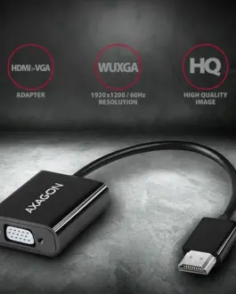 Alternative view of AXAGON червенuction / адаптер RVH-VGAN, HDMI -> VGA, FullHD, Audio OUT
