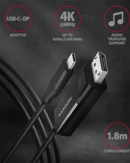 Alternative view of AXAGON кабел RVC-DPC USB-C on DispalyPort