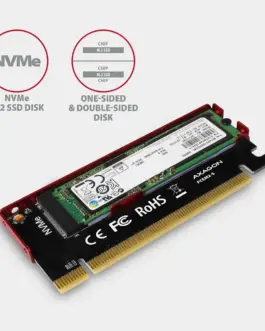 Alternative view of AXAGON PCEM2-S PCI-E 3.0 16x - M.2 SSD NVMe, up to 80mm SSD, low profile, cooler