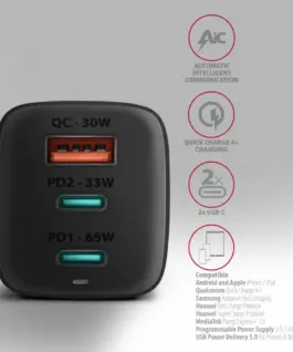 AXAGON AXAGON ACU-DPQ65 GAN WA ll зарядно