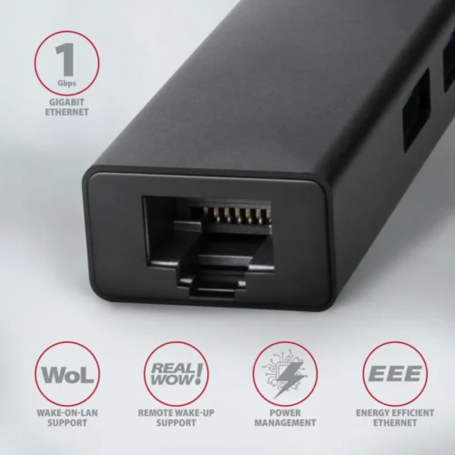 AXAGON Hub HMA-GL3A 3x USB-A + GLAN