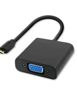 Alternative view of Qoltec адаптер Micro HDMI D male / VGA female | + 3.5mm AUX | 0.2m