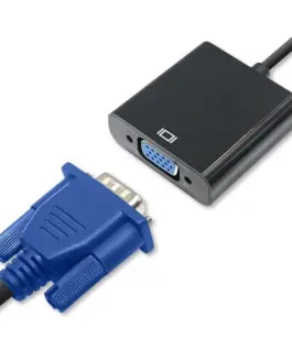 Qoltec адаптер Micro HDMI D male / VGA female | + 3.5mm AUX | 0.2m