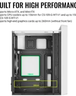 Alternative view of AeroCool кутия за компютър CS-109 RGB USB 3.0 Mini Tower бял