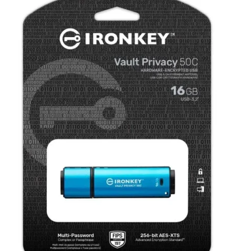 Alternative view of Kingston Pendrive 16GB IronKey Vault Privacy 50C AES-256 FIPS-197