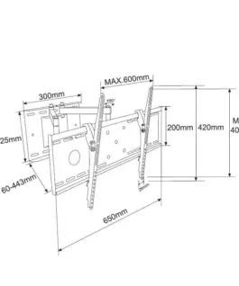 TB Uchwyt TV TB-63P do telewizora 32-70 inch 55kg max VESA 600×400