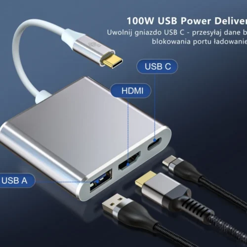 TB адаптер HUB USB C 3w1 – HDMI