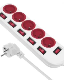 Maclean Power strip 5 socket with switches MCE204 R/