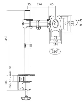 Alternative view of LogiLink Monitor mount 13-27, 9,, steel, 8kg max