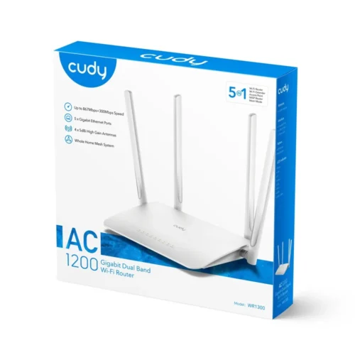 Alternative view of Cudy Router WR1300 Mesh Gigabit WiFi AC1200