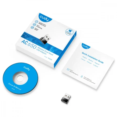 Cudy Network адаптер WU650 USB 2.0 AC650 Mini
