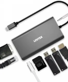 Alternative view of Unitek HUB 8-in-1 USB-C 3.1, PD 100W, D1019B