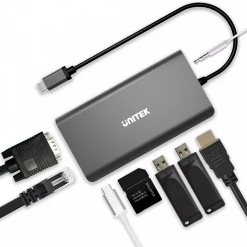 Alternative view of Unitek HUB 8-in-1 USB-C 3.1, PD 100W, D1019B
