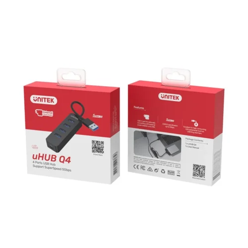 Alternative view of Unitek HUB USB-A, 4x USB 3.1L Active, 10W, H1117A