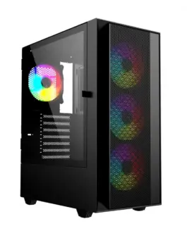 Gembird Компютър Case Midi Tower Fornax 4000 ARGB черен